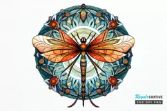 Dragonfly Floral Watercolor PNG Clipart Product Image 1