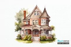Vintage Houses Sublimation PNG Clipart Product Image 1