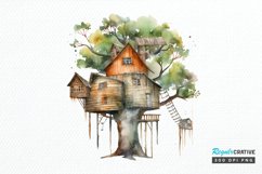 Watercolor Treehouse PNG Clipart Product Image 1