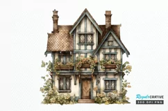 Vintage Houses Sublimation PNG Clipart Product Image 1