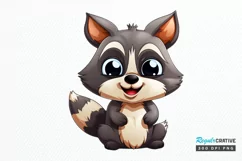Cute Cartoon Raccoon Sublimation PNG Clipart Product Image 1