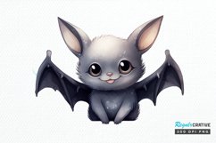 Cute Cartoon Bat Watercolor Sublimation PNG Clipart Product Image 1