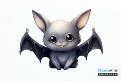 Cute Cartoon Bat Watercolor Sublimation PNG Clipart Product Image 1