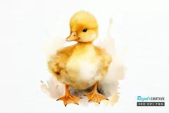 Cute Baby Duck Watercolor PNG Clipart Product Image 1