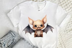 Cute Cartoon Bat Watercolor Sublimation PNG Clipart Product Image 2
