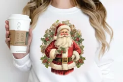 Vintage Santa Sublimation PNG Clipart Product Image 2