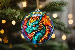 Stained Glass Dragon Sublimation PNG Clipart Product Image 2