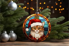 Stained Glass Christmas Cat PNG Clipart Product Image 2