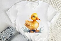 Cute Baby Duck Watercolor PNG Clipart Product Image 2
