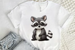 Cute Cartoon Raccoon Sublimation PNG Clipart Product Image 2