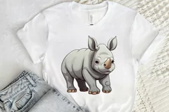 Cute Cartoon Rhino PNG Clipart Product Image 2