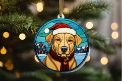 Stained Glass With Christmas Dog And San PNG Clipart Product Image 2