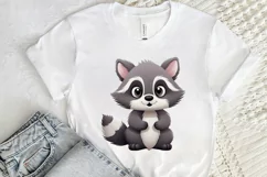 Cute Cartoon Raccoon Sublimation PNG Clipart Product Image 2