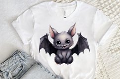 Cute Cartoon Bat Watercolor Sublimation PNG Clipart Product Image 2