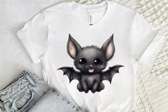 Cute Cartoon Bat Watercolor Sublimation PNG Clipart Product Image 2