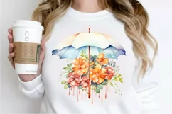 Flower Umbrella Watercolor Sublimation PNG Clipart Product Image 2