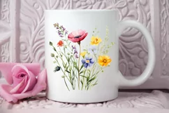 Vintage Wildflowers Watercolor PNG Clipart Product Image 2