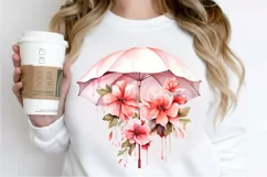 Flower Umbrella Watercolor Sublimation PNG Clipart Product Image 2