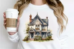 Vintage Houses Sublimation PNG Clipart Product Image 2