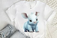 Cute Cartoon Rhino PNG Clipart Product Image 2