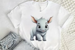 Cute Cartoon Rhino PNG Clipart Product Image 2