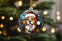 Stained Glass With Christmas Dog And San PNG Clipart Product Image 2