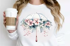 Flower Umbrella Watercolor Sublimation PNG Clipart Product Image 2