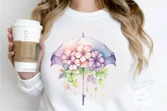 Flower Umbrella Watercolor Sublimation PNG Clipart Product Image 2
