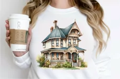 Vintage Houses Sublimation PNG Clipart Product Image 2