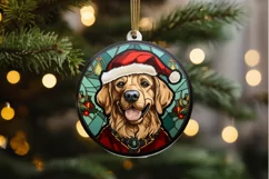 Stained Glass With Christmas Dog And San PNG Clipart Product Image 2