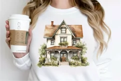 Vintage Houses Sublimation PNG Clipart Product Image 2