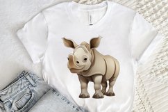 Cute Cartoon Rhino PNG Clipart Product Image 2