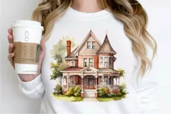 Vintage Houses Sublimation PNG Clipart Product Image 2