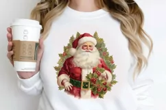Vintage Santa Sublimation PNG Clipart Product Image 2