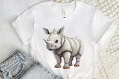 Cute Cartoon Rhino PNG Clipart Product Image 2