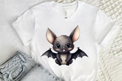 Cute Cartoon Bat Watercolor Sublimation PNG Clipart Product Image 2