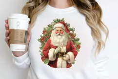 Vintage Santa Sublimation PNG Clipart Product Image 2