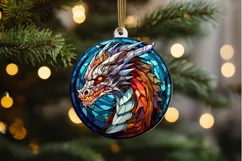 Stained Glass Dragon Sublimation PNG Clipart Product Image 2