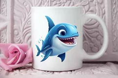 watercolor Cute Shark PNG Clipart Product Image 2