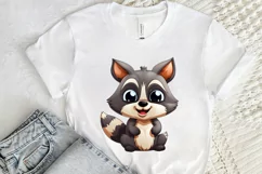 Cute Cartoon Raccoon Sublimation PNG Clipart Product Image 2