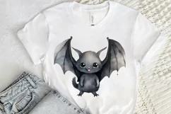 Cute Cartoon Bat Watercolor Sublimation PNG Clipart Product Image 2