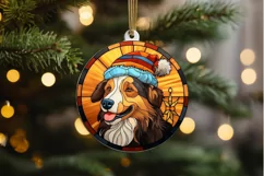 Stained Glass With Christmas Dog And San PNG Clipart Product Image 2