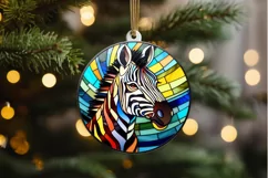 Stained Glass with Christmas Zebra PNG Clipart Product Image 2