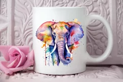 Watercolor Colorful Elephant PNG Clipart Product Image 2