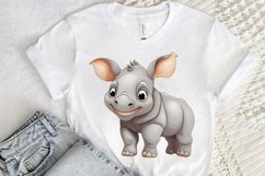 Cute Cartoon Rhino PNG Clipart Product Image 2