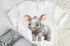 Cute Cartoon Rhino PNG Clipart Product Image 2