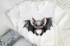 Cute Cartoon Bat Watercolor Sublimation PNG Clipart Product Image 2
