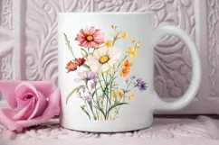 Vintage Wildflowers Watercolor PNG Clipart Product Image 2