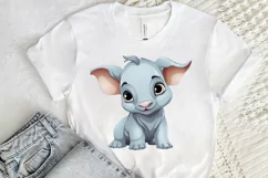 Cute Cartoon Rhino PNG Clipart Product Image 2