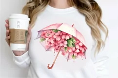 Flower Umbrella Watercolor Sublimation PNG Clipart Product Image 2